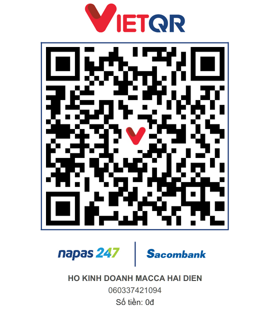 Mã VietQR chuyển khoản Macca Hai Diên